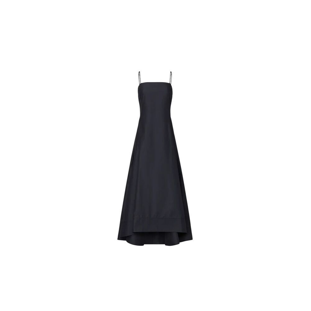 3.1 Phillip Lim Black A-Line Midi Dress with Thin Straps